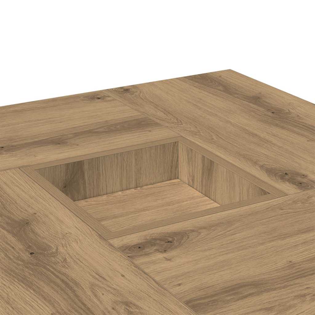 Τραπεζάκι Σαλονιού Αρτισιανή Δρυς 80x80x40 εκ. Επεξεργ. Ξύλο - Pakobazaar