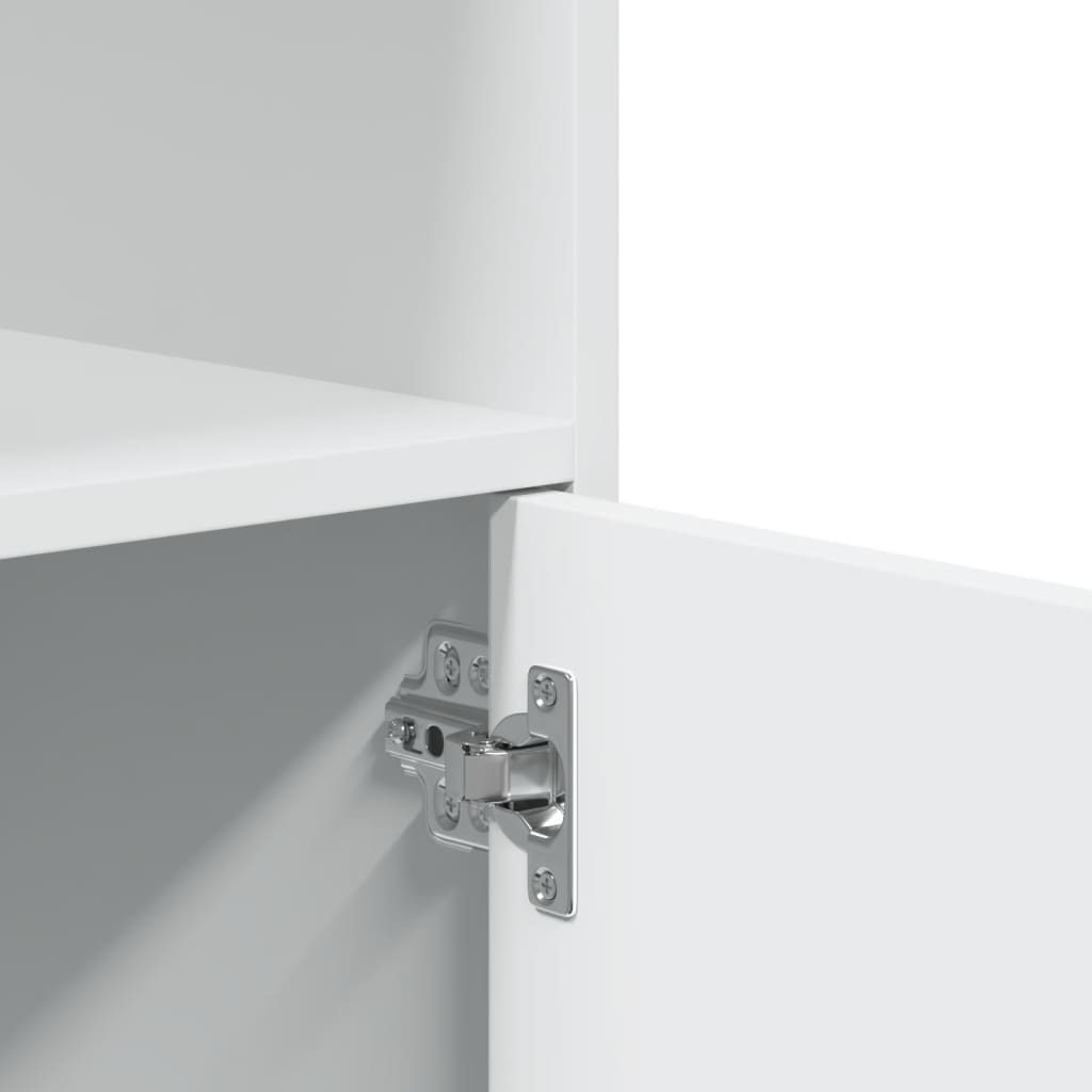 Ντουλάπι Τροχήλατο Λευκό 55x40x91 εκ. από Επεξεργασμένο Ξύλο