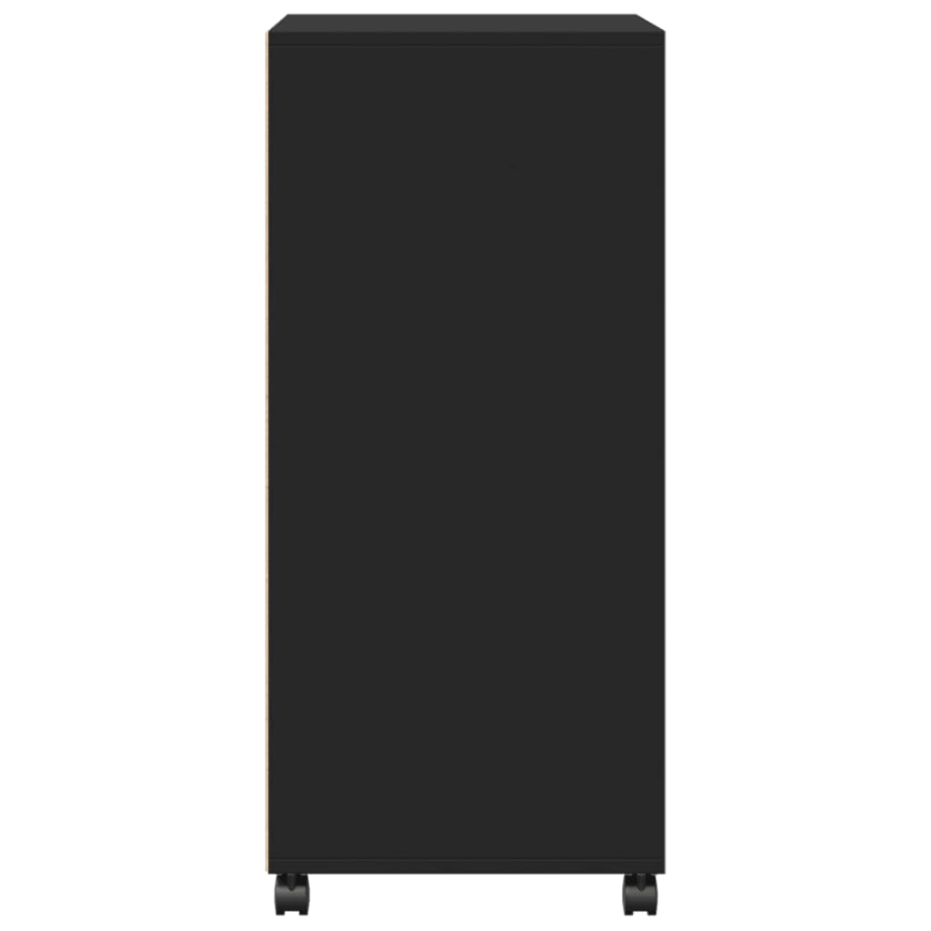 Ντουλάπι Τροχήλατο Μαύρο 55x40x91 εκ. από Επεξ. Ξύλο
