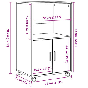 Ντουλάπι Τροχήλατο Sonoma Δρυς 55x40x91 εκ. από Επεξ. Ξύλο - Pakobazaar