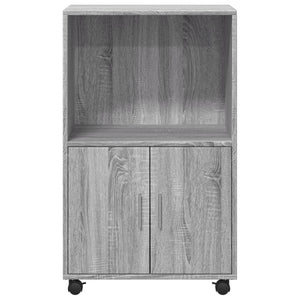 Ντουλάπι Με Ροδάκια Γκρι Sonoma 55x40x91 εκ. Επεξεργασμένο Ξύλο