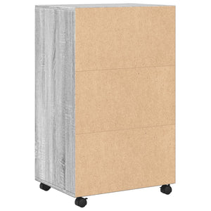 Ντουλάπι Με Ροδάκια Γκρι Sonoma 55x40x91 εκ. Επεξεργασμένο Ξύλο
