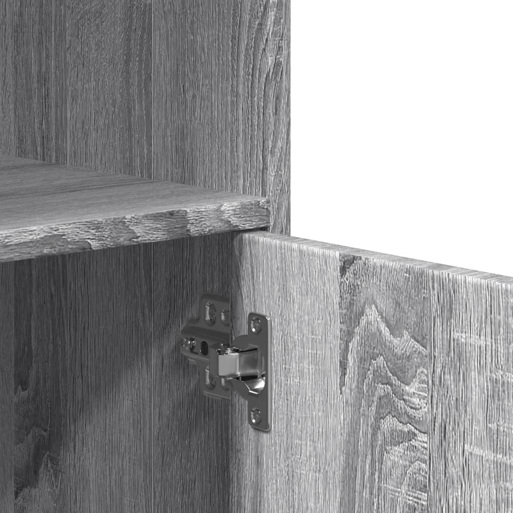 Ντουλάπι Με Ροδάκια Γκρι Sonoma 55x40x91 εκ. Επεξεργασμένο Ξύλο