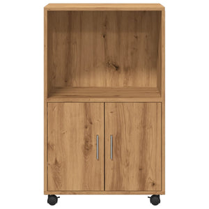 Ντουλάπι Τροχήλατο Αρτισιανή Δρυς 55x40x91 εκ. από Επεξ. Ξύλο - Pakobazaar