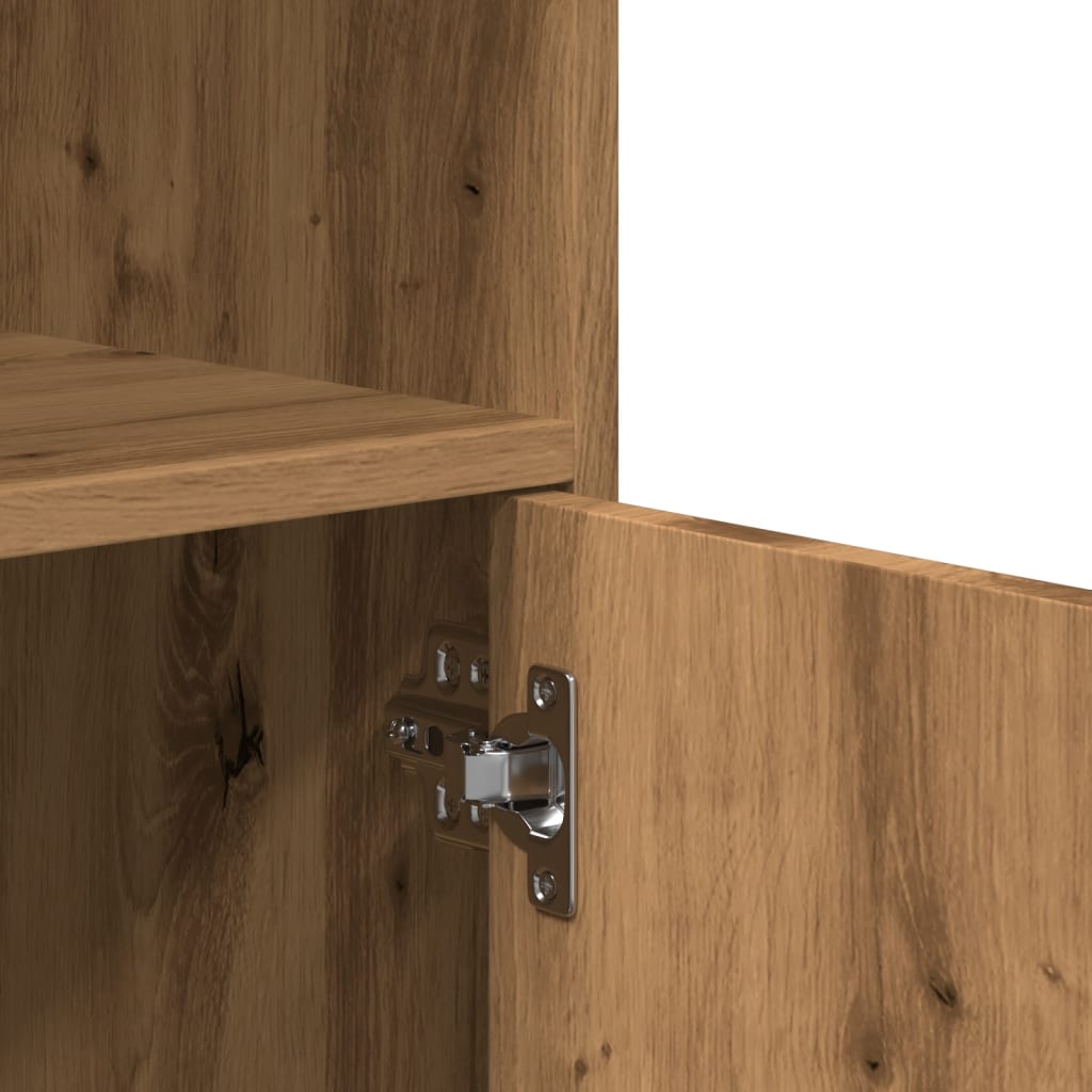 Ντουλάπι Τροχήλατο Αρτισιανή Δρυς 55x40x91 εκ. από Επεξ. Ξύλο - Pakobazaar