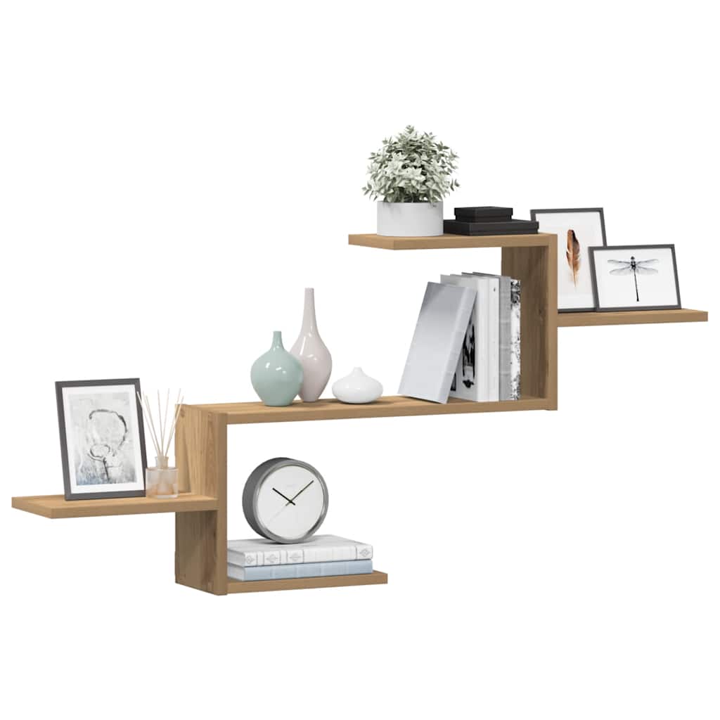 Ράφι Τοίχου Αρτισιανή Δρυς 104x15x49 εκ. από Επεξεργασμένο Ξύλο