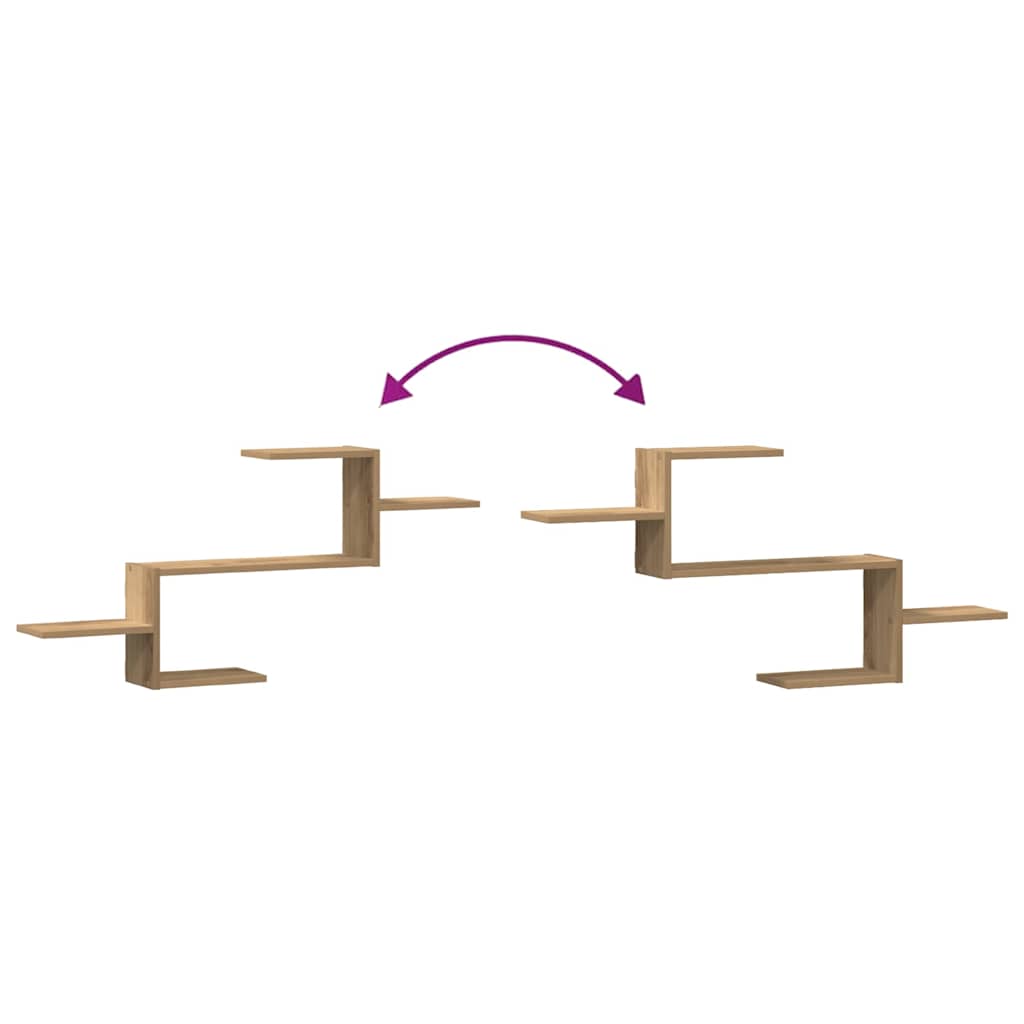 Ράφι Τοίχου Αρτισιανή Δρυς 104x15x49 εκ. από Επεξεργασμένο Ξύλο