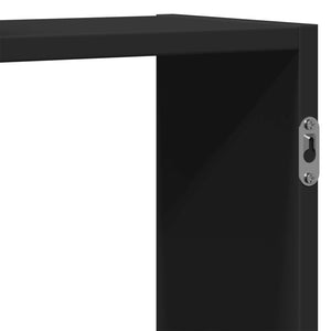 Ραφιέρα Τοίχου Μαύρο 159x18x65 εκ. από Επεξεργασμένο Ξύλο