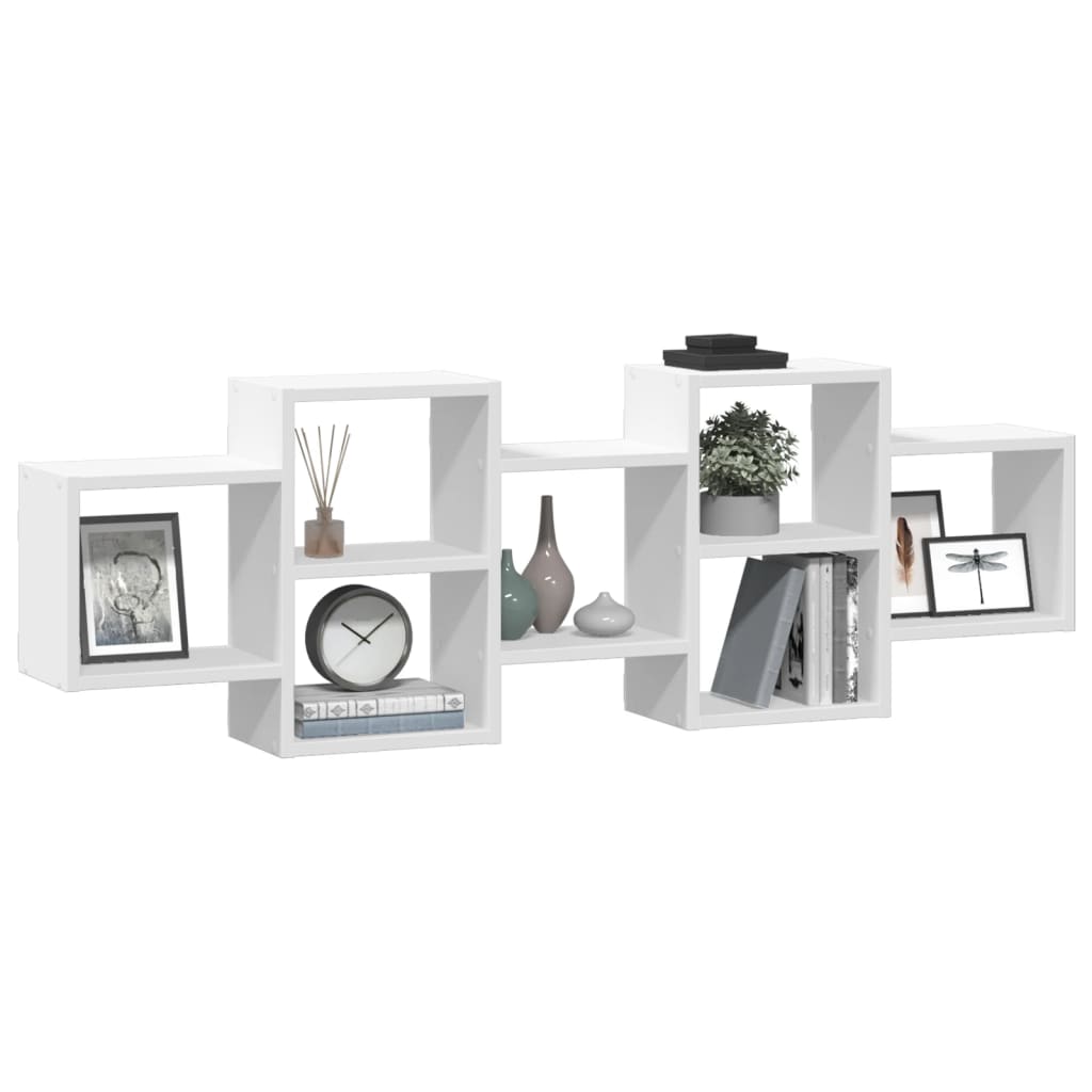 Ραφιέρα Τοίχου Λευκό 129x18x42 εκ. από Επεξεργασμένο Ξύλο - Pakobazaar