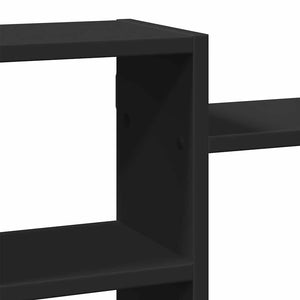 Ραφιέρα Τοίχου Μαύρο 129x18x42 εκ. από Επεξεργασμένο Ξύλο