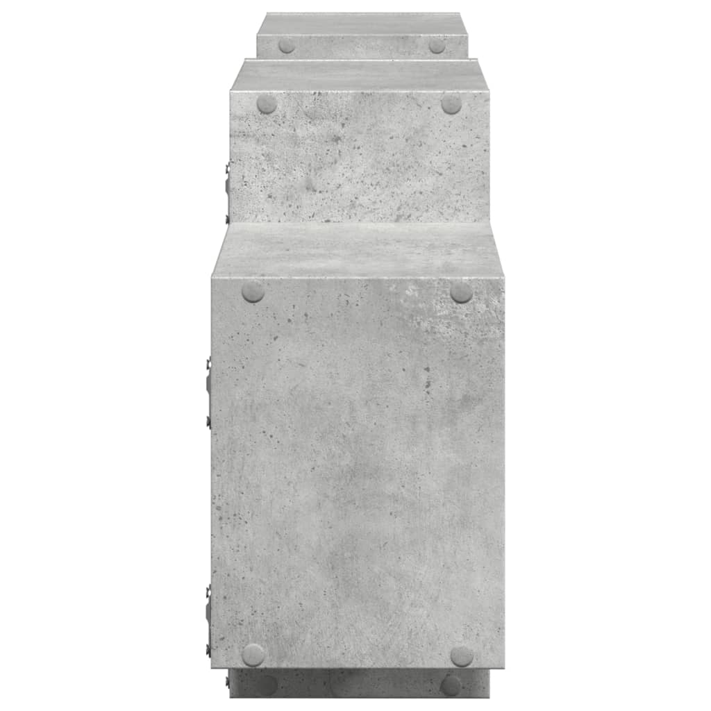 Ραφιέρα Τοίχου Γκρι Σκυροδέματος 129x18x42 εκ. από Επεξ. Ξύλο