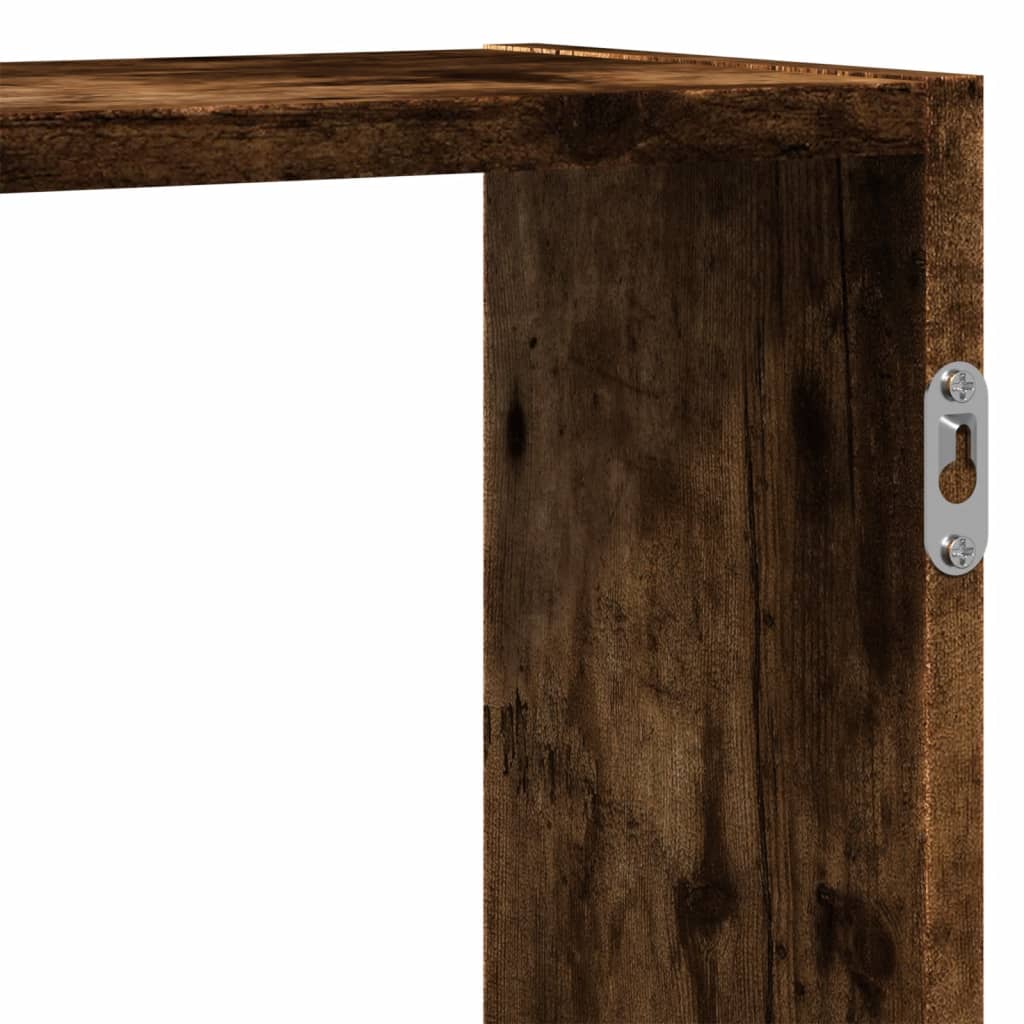 Ραφιέρα Τοίχου Καπνιστή Δρυς 129x18x42 εκ. Επεξεργασμένο Ξύλο - Pakobazaar