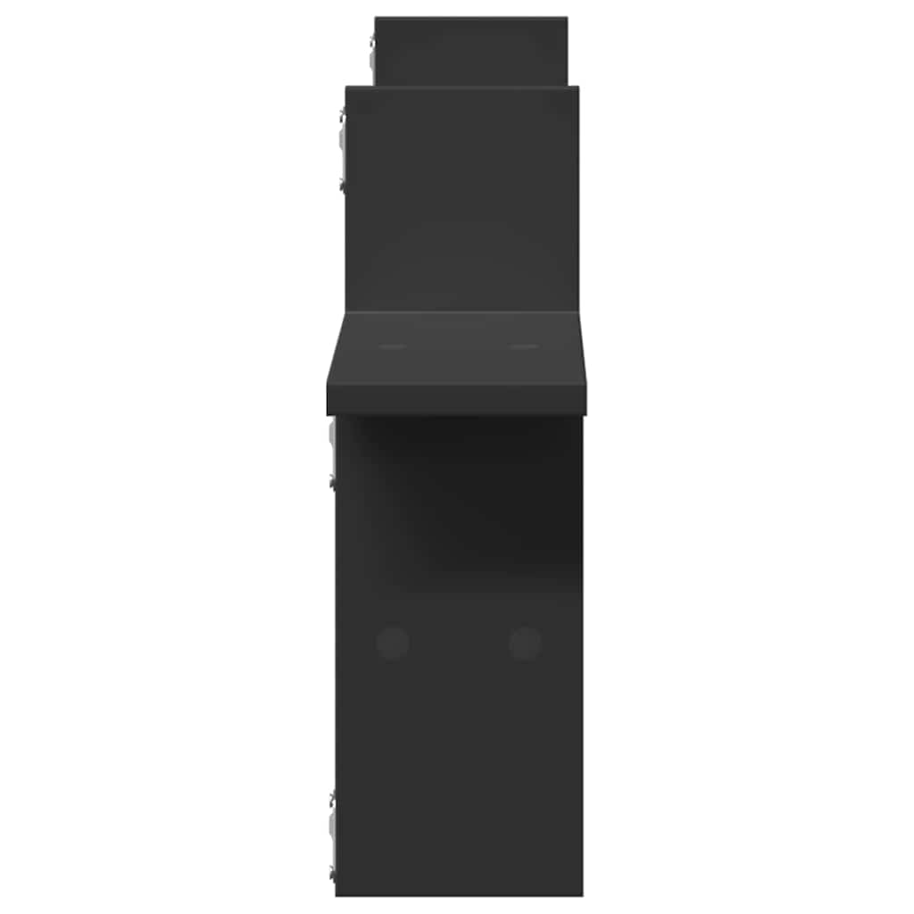 Ραφιέρες Τοίχου 2 τεμ. Μαύρες 38x12x38 εκ. από Επεξ. Ξύλο