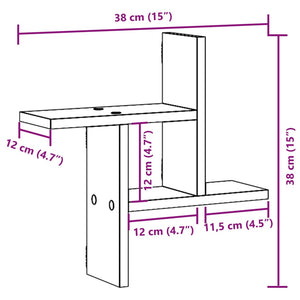 Ραφιέρες Τοίχου 2 τεμ. Sonoma Δρυς 38x12x38 εκ. από Επεξ. Ξύλο - Pakobazaar