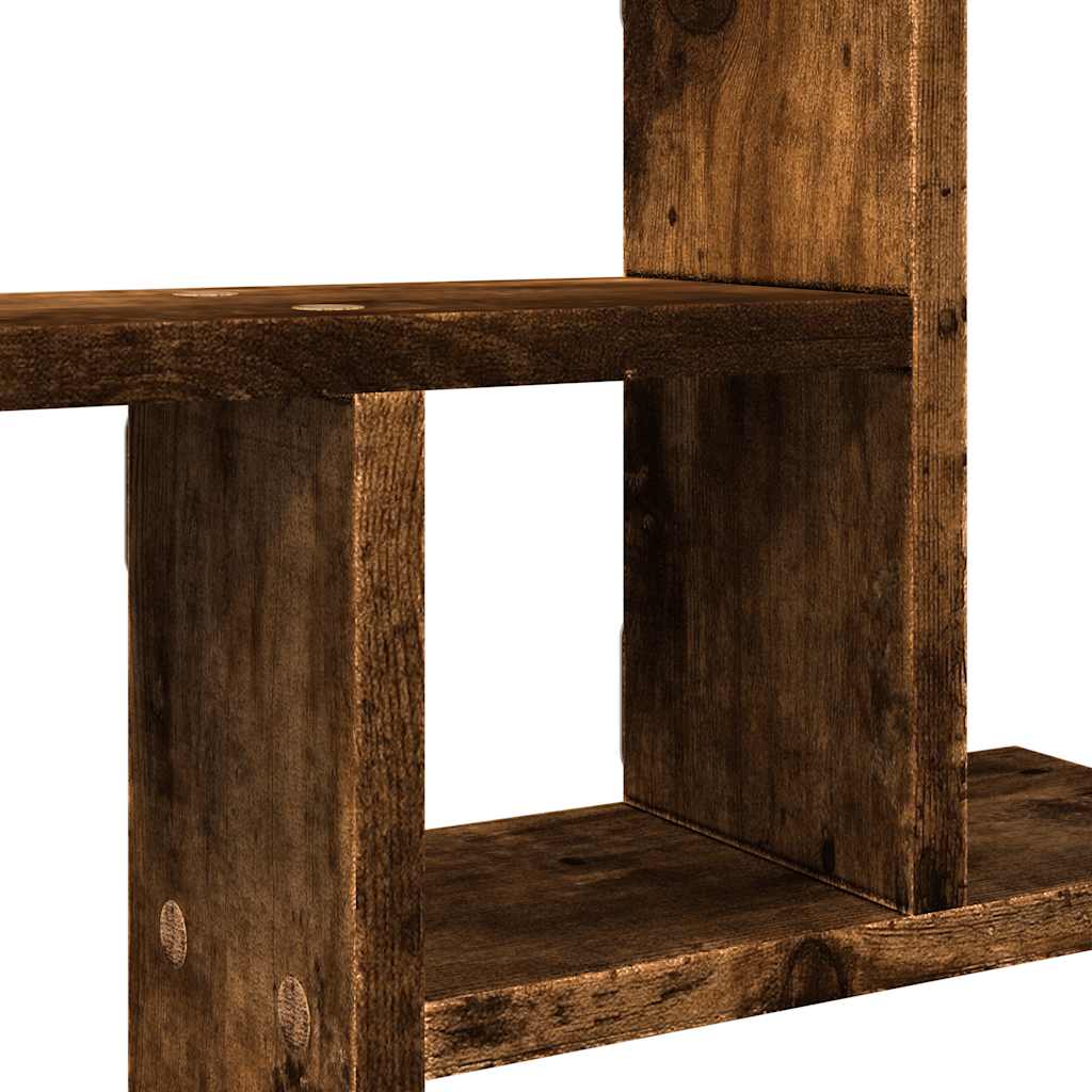 Ραφιέρες Τοίχου 2 τεμ. Καπνιστή Δρυς 38x12x38 εκ. Επεξεργ. Ξύλο