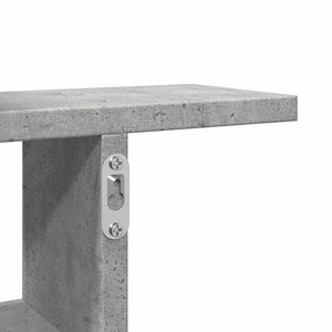 Ραφιέρες Τοίχου 2 τεμ. Γκρι Σκυροδ. 50x12x50εκ. από Επεξ. Ξύλο