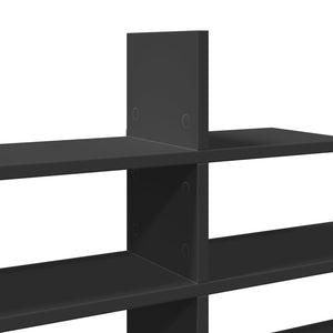 Ράφι Τοίχου Μαύρη 124,5x18x60,5 εκ. από Επεξεργασμένο Ξύλο - Pakobazaar