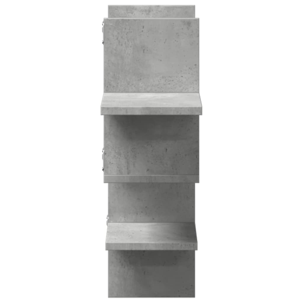 Ράφι Τοίχου Γκρι Σκυροδέματος 124,5x18x60,5 εκ. από Επεξ. Ξύλο