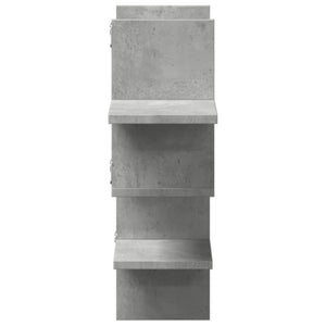 Ράφι Τοίχου Γκρι Σκυροδέματος 124,5x18x60,5 εκ. από Επεξ. Ξύλο