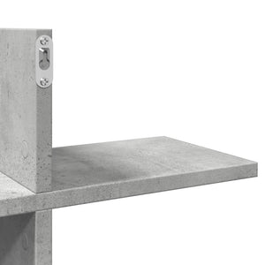 Ράφι Τοίχου Γκρι Σκυροδέματος 124,5x18x60,5 εκ. από Επεξ. Ξύλο