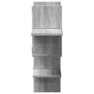 Ραφιέρα Τοίχου Γκρι Sonoma 124,5x18x60,5 εκ. Επεξεργασμένο Ξύλο