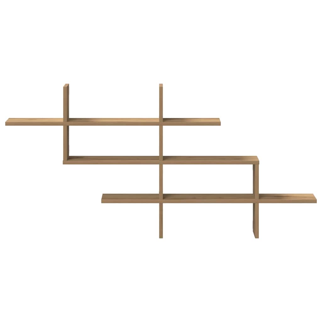 Ραφιέρα Τοίχου Αρτισιανή Δρυς 124,5x18x60,5 εκ. Επεξ. Ξύλο