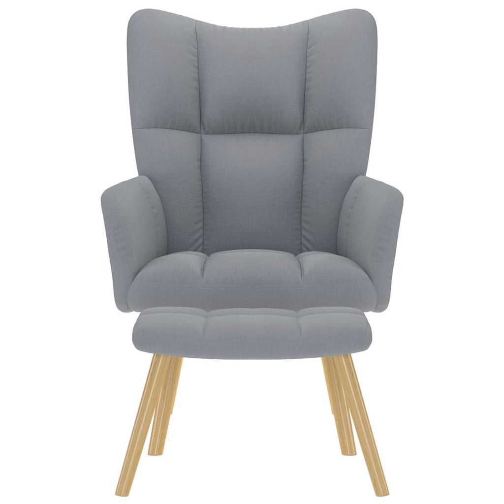 Πολυθρόνα Relax Ανοιχτό Γκρι Υφασμάτινη με Υποπόδιο - Pakobazaar