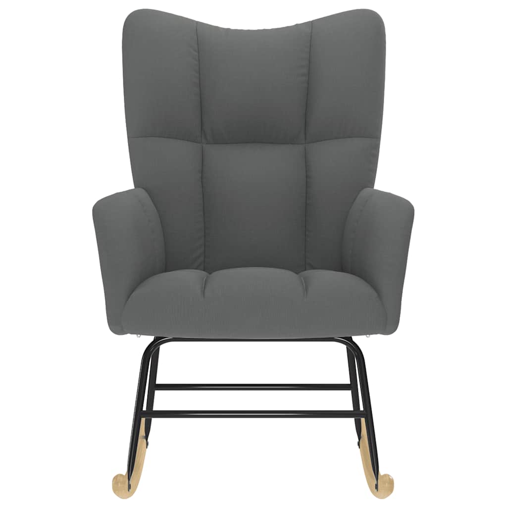 Κουνιστή Πολυθρόνα Σκούρο Γκρι Υφασμάτινη - Pakobazaar