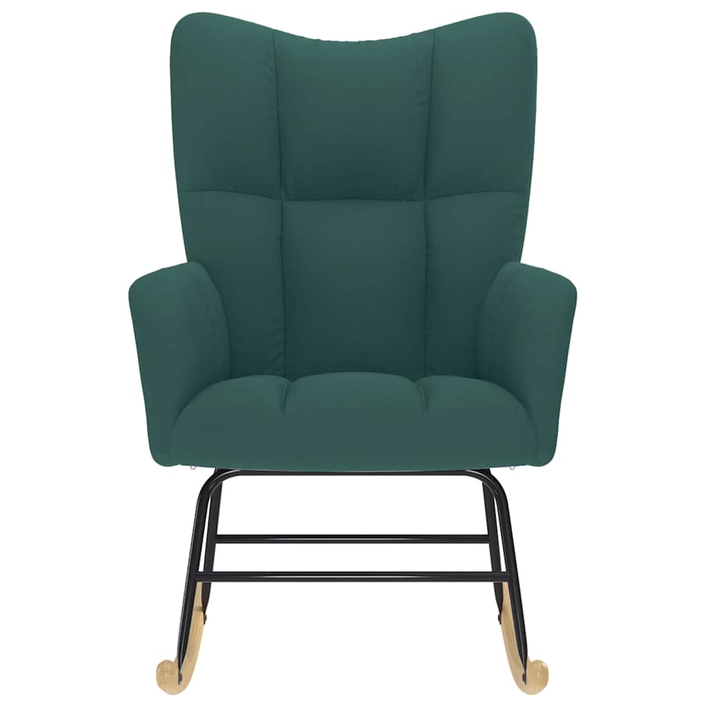 Κουνιστή Πολυθρόνα Σκούρο Πράσινο Υφασμάτινη