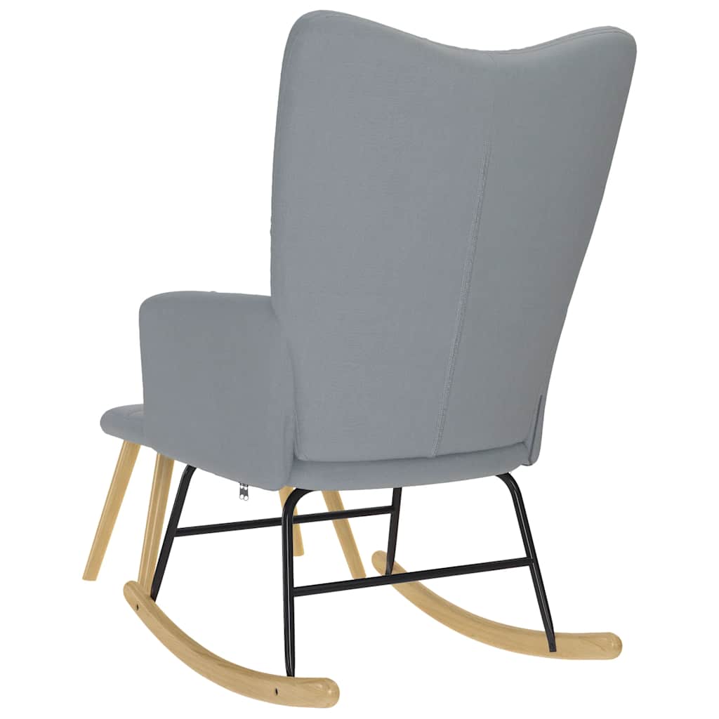 Πολυθρόνα Κουνιστή Ανοιχτό Γκρι Υφασμάτινη με Υποπόδιο - Pakobazaar