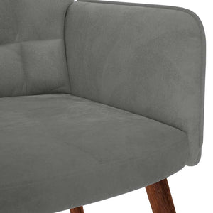 Πολυθρόνα Χαλάρωσης με Σκαμπό Σκούρο Γκρι Βελούδο