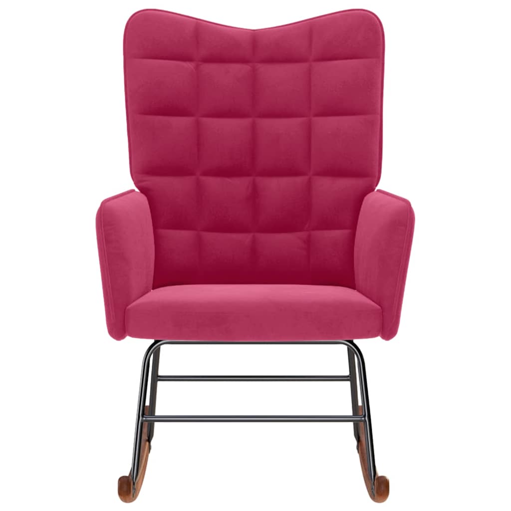 Πολυθρόνα Κουνιστή Μπορντό Βελούδινη