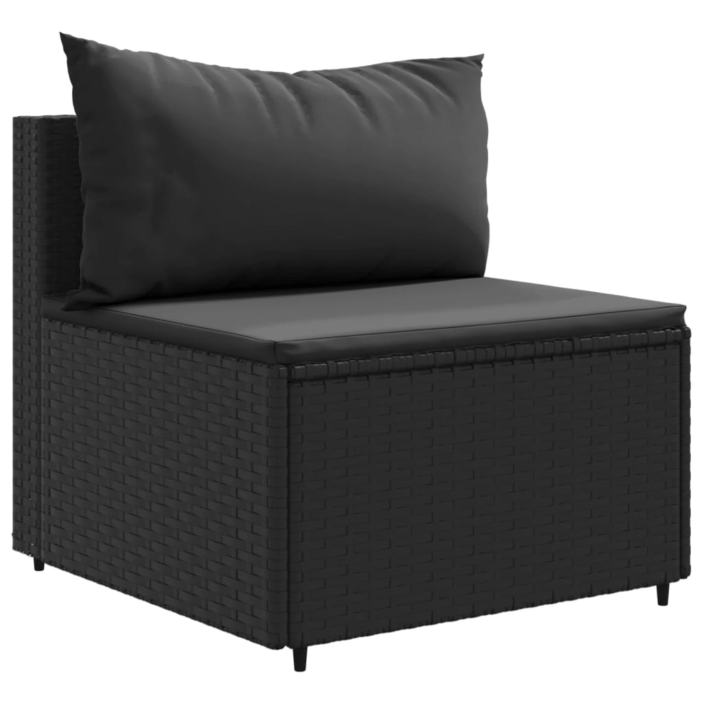 Σαλόνι Κήπου 5 Τεμαχίων Μαύρο από Συνθετικό Ρατάν με Μαξιλάρια - Pakobazaar
