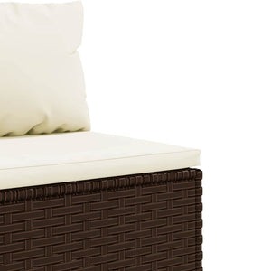 Σαλόνι Κήπου 6 Τεμαχίων Καφέ από Συνθετικό Ρατάν με Μαξιλάρια - Pakobazaar
