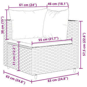 Σαλόνι Κήπου Σετ 5 Τεμαχίων Γκρι Συνθετικό Ρατάν με Μαξιλάρια