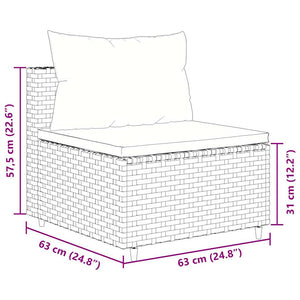 Σαλόνι Κήπου 8 Τεμαχίων Μαύρο από Συνθετικό Ρατάν με Μαξιλάρια
