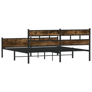 Σκελετός Κρεβ. Χωρίς Στρώμα Καπνιστή Δρυς 193x203 εκ. Μεταλλικό