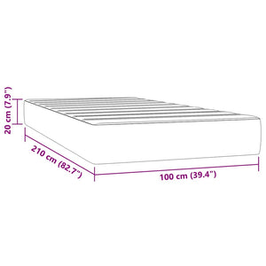 Στρώμα με Pocket Springs Μεσαίας Σκληρότητας Μαύρο 100x210x20 εκ. Βελούδινο - Pakobazaar