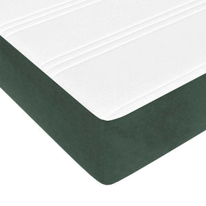 Στρώμα με Pocket Springs Μεσαίας Σκληρότητας Σκούρο Πράσινο 160x210x20εκ. Βελούδινο - Pakobazaar