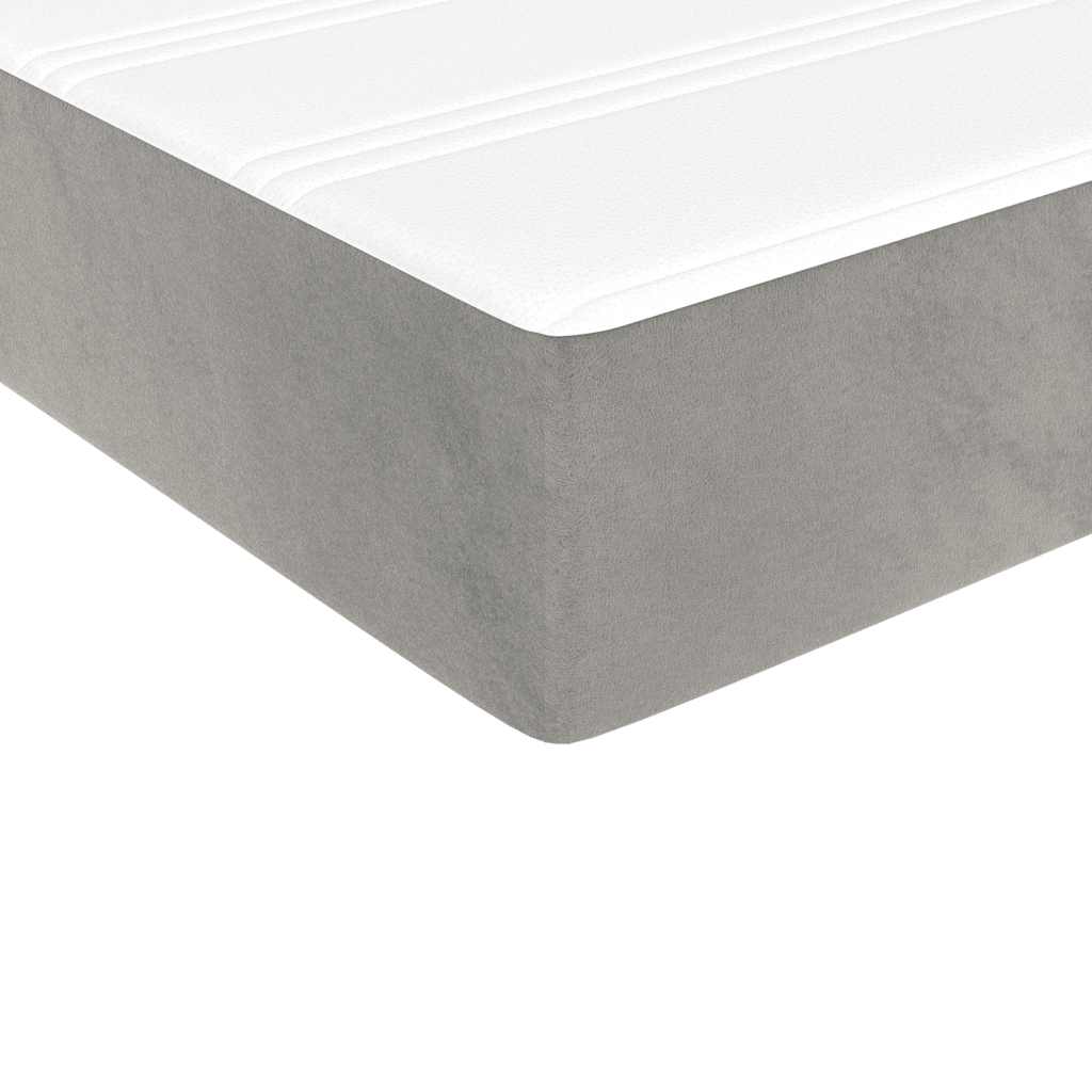 Στρώμα με Pocket Springs Μεσαίας Σκληρότητας Ανοιχτό Γκρι 100x220x20 εκ. Βελούδινο - Pakobazaar