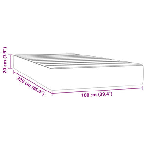 Στρώμα με Pocket Springs Μεσαίας Σκληρότητας Μαύρο 100x220x20 εκ. Βελούδινο - Pakobazaar