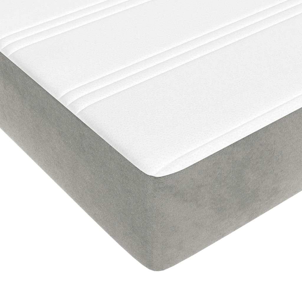 Στρώμα με Pocket Springs Μεσαίας Σκληρότητας Ανοιχτό Γκρι 120x220x20 εκ. Βελούδινο - Pakobazaar