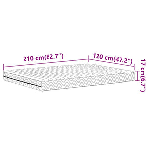 Στρώμα Αφρού Σκληρότητα H2 H3 Λευκό 120x210 εκ.