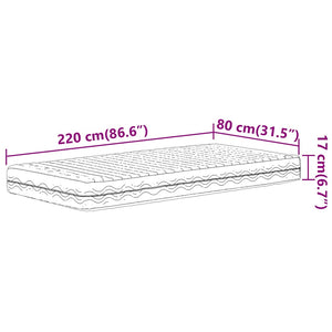 Στρώμα Αφρού Σκληρότητα H2 H3 Λευκό 80x220 εκ.