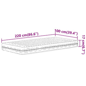 Στρώμα Αφρού Σκληρότητα H2 H3 Λευκό 100x220 εκ.