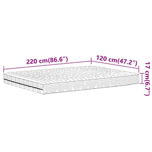 Στρώμα Αφρού Σκληρότητα H2 H3 Λευκό 120x220 εκ.
