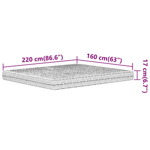 Στρώμα Αφρού Σκληρότητα H2 H3 Λευκό 160x220 εκ. - Pakobazaar