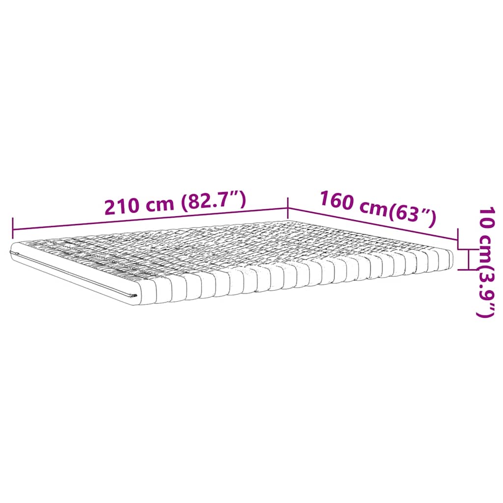 Στρώμα Αφρού 7 Ζωνών Σκληρότητα 20 ILD Λευκό 160x210 εκ. - Pakobazaar