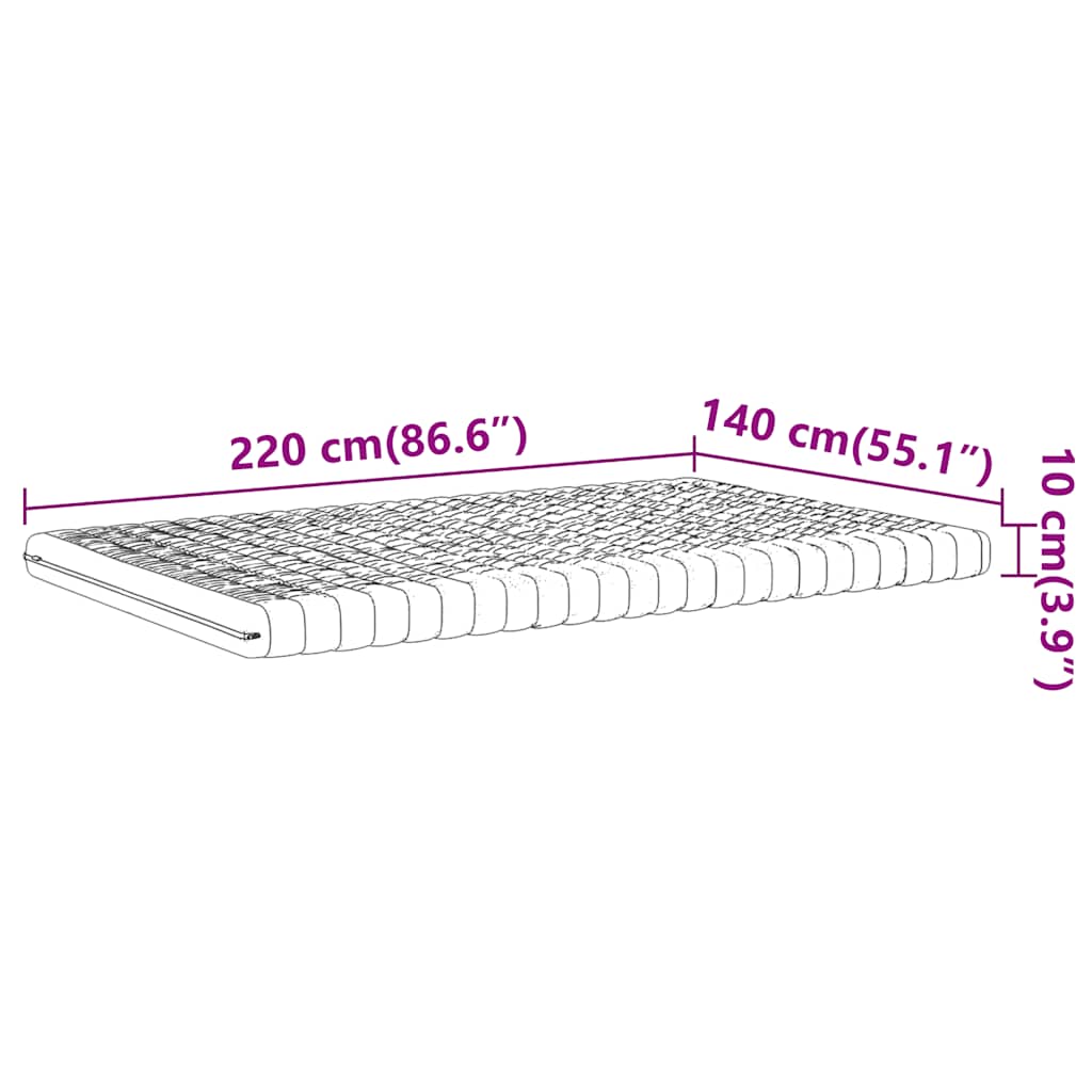 Στρώμα Αφρού 7 Ζωνών Σκληρότητα 20 ILD Λευκό 140x220 εκ. - Pakobazaar