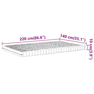 Στρώμα Αφρού 7 Ζωνών Σκληρότητα 20 ILD Λευκό 140x220 εκ. - Pakobazaar